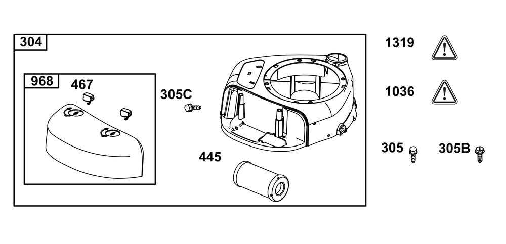 Blower Housing Group Diagram and Parts List for 21R772-0025-H5 200000 - 399999 Briggs and Stratton Engine